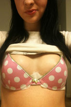 baileyjay with cute polka-dot bra